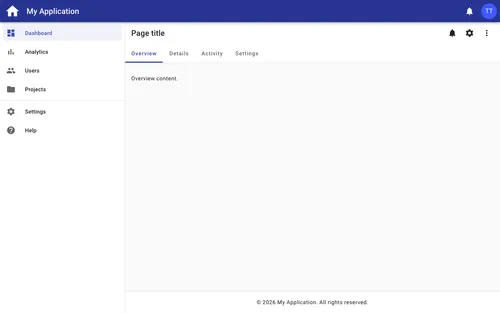 Preview of Basic Application Layout with Tabs
