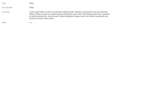 Preview of Horizontal Label Value List