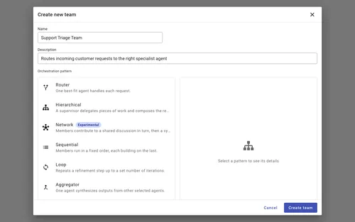 Preview of Dialog — New object with template selection list